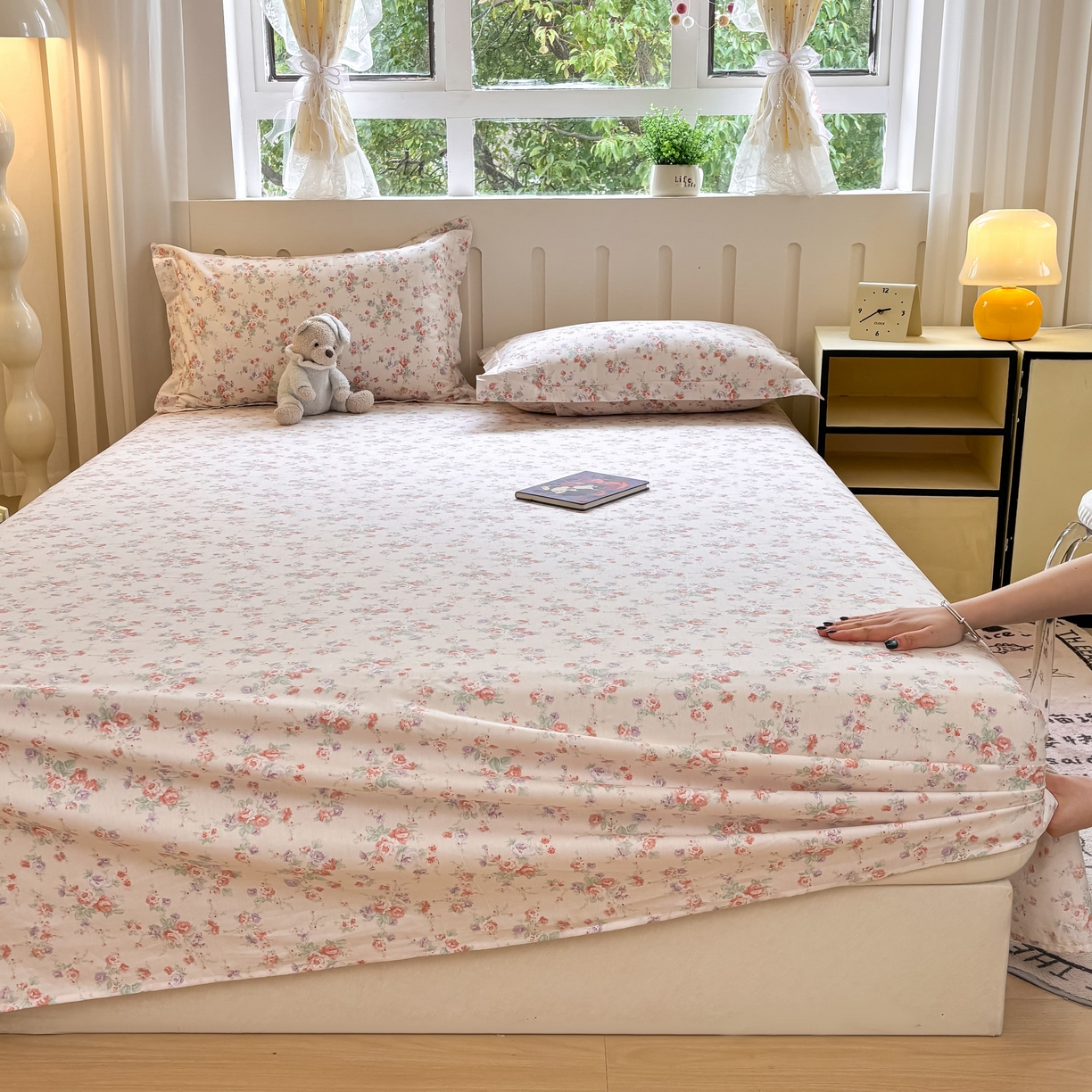 91家纺网 家纺一手货源 找家纺 大吉 2025新款亲肤舒适全棉纯棉喷气小清新印花系列单床单床单单件单品床单 花语蔷薇