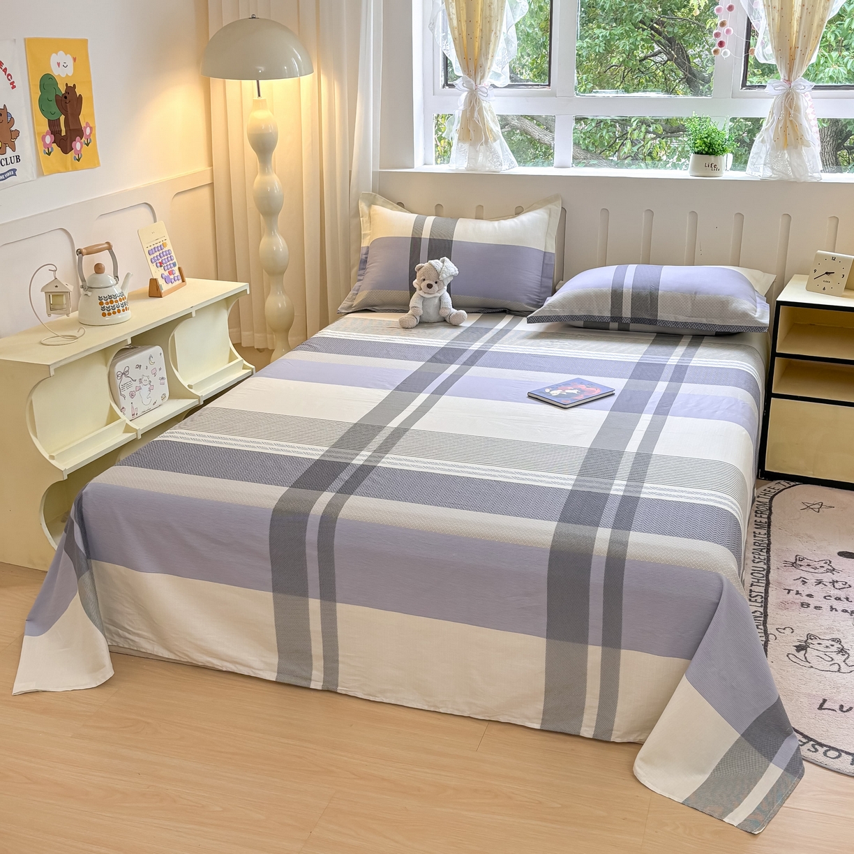 91家纺网 家纺一手货源 找家纺 大吉 2025新款亲肤舒适全棉纯棉喷气小清新印花系列单床单床单单件单品床单 卡迪