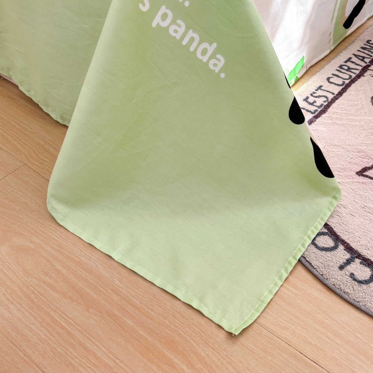 91家纺网 家纺一手货源 找家纺 大吉 2025新款亲肤舒适全棉纯棉喷气小清新印花系列单床单床单单件单品床单 萌萌潘达