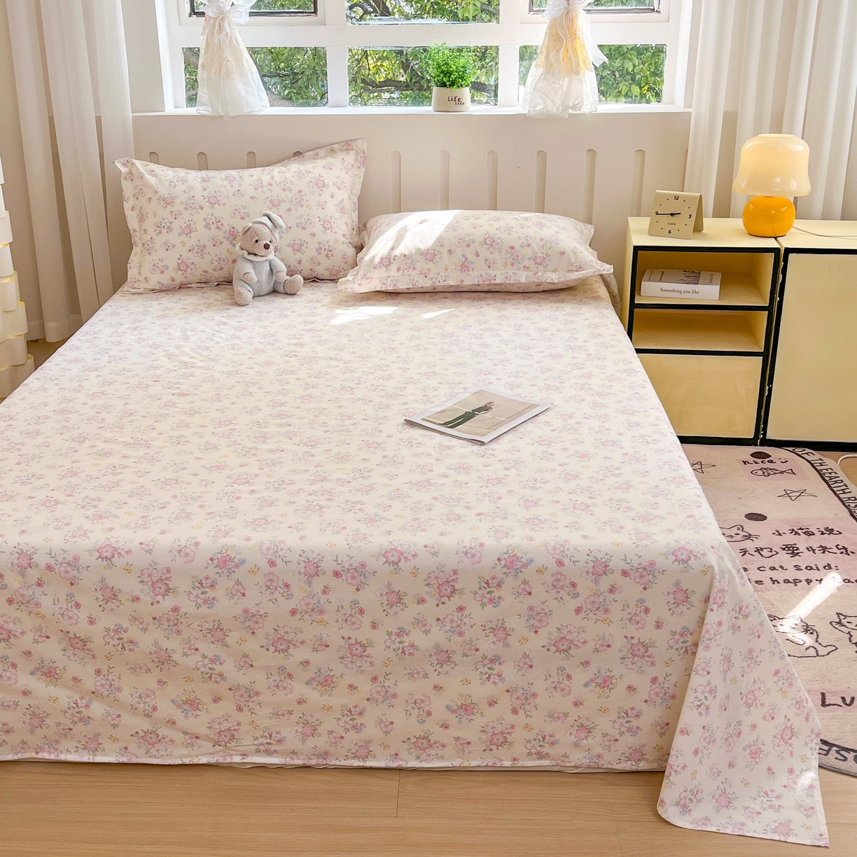 大吉 2025新款亲肤舒适全棉纯棉喷气小清新印花系列单床单床单单件单品床单 梦幻花园