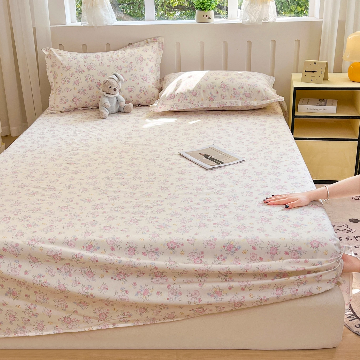 91家纺网 家纺一手货源 找家纺 大吉 2025新款亲肤舒适全棉纯棉喷气小清新印花系列单床单床单单件单品床单 梦幻花园