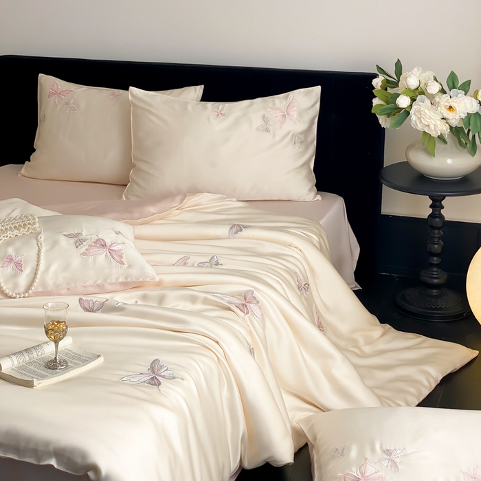 91家纺网 家纺一手货源 找家纺 （总）云栖家居 2025兰精天丝四件套-蝶漫