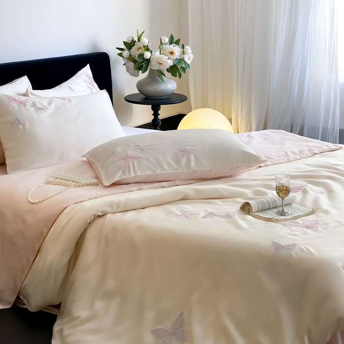 91家纺网 家纺一手货源 找家纺 （总）云栖家居 2025兰精天丝四件套-蝶漫