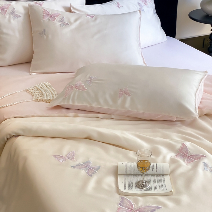 91家纺网 家纺一手货源 找家纺 （总）云栖家居 2025兰精天丝四件套-蝶漫