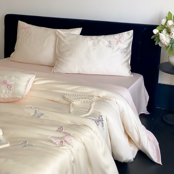 91家纺网 家纺一手货源 找家纺 （总）云栖家居 2025兰精天丝四件套-蝶漫