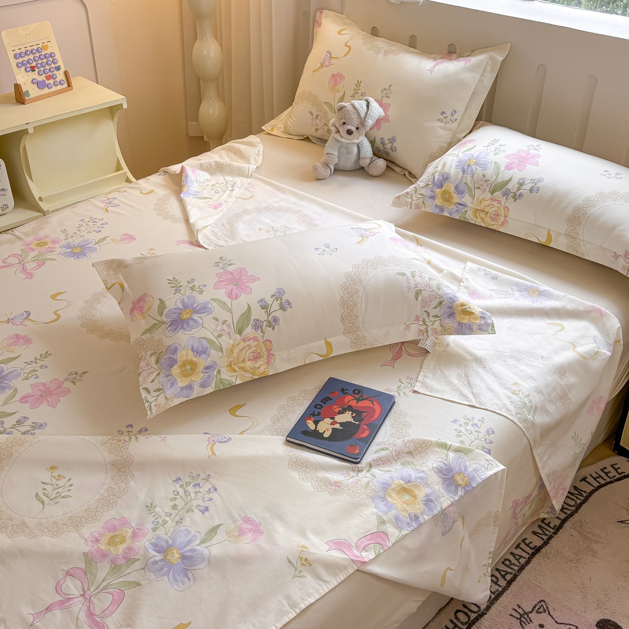 91家纺网 家纺一手货源 找家纺 大吉 2025新款亲肤舒适全棉纯棉喷气小清新印花系列单床单床单单件单品床单 秘境