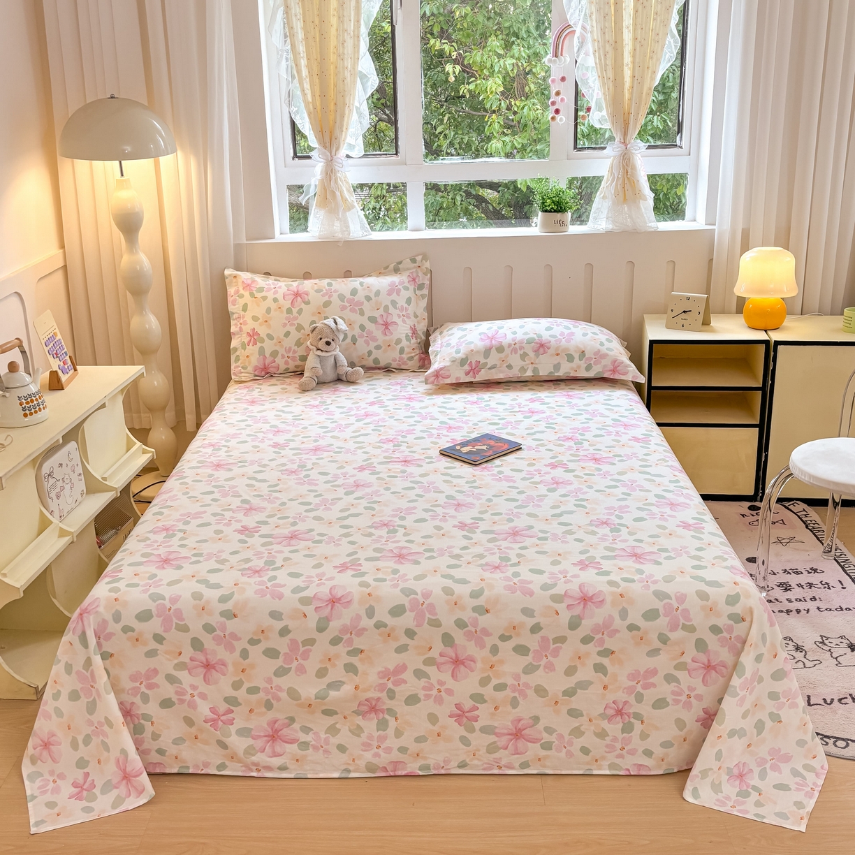 大吉 2025新款亲肤舒适全棉纯棉喷气小清新印花系列单床单床单单件单品床单 甜梦