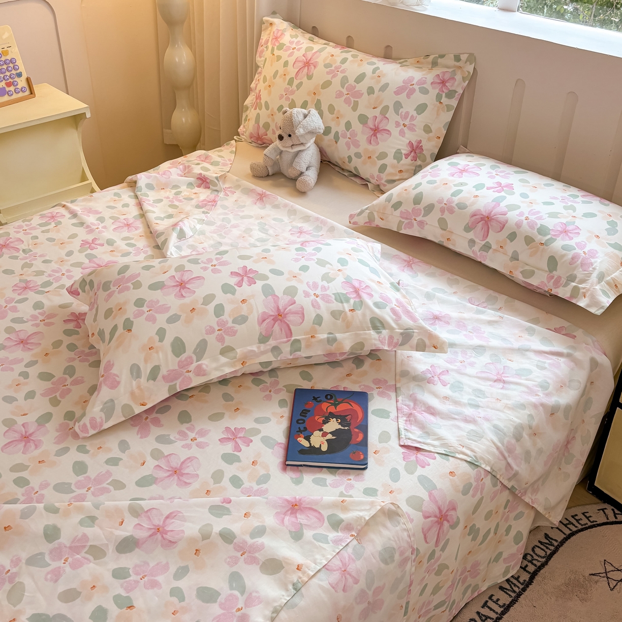 91家纺网 家纺一手货源 找家纺 大吉 2025新款亲肤舒适全棉纯棉喷气小清新印花系列单床单床单单件单品床单 甜梦