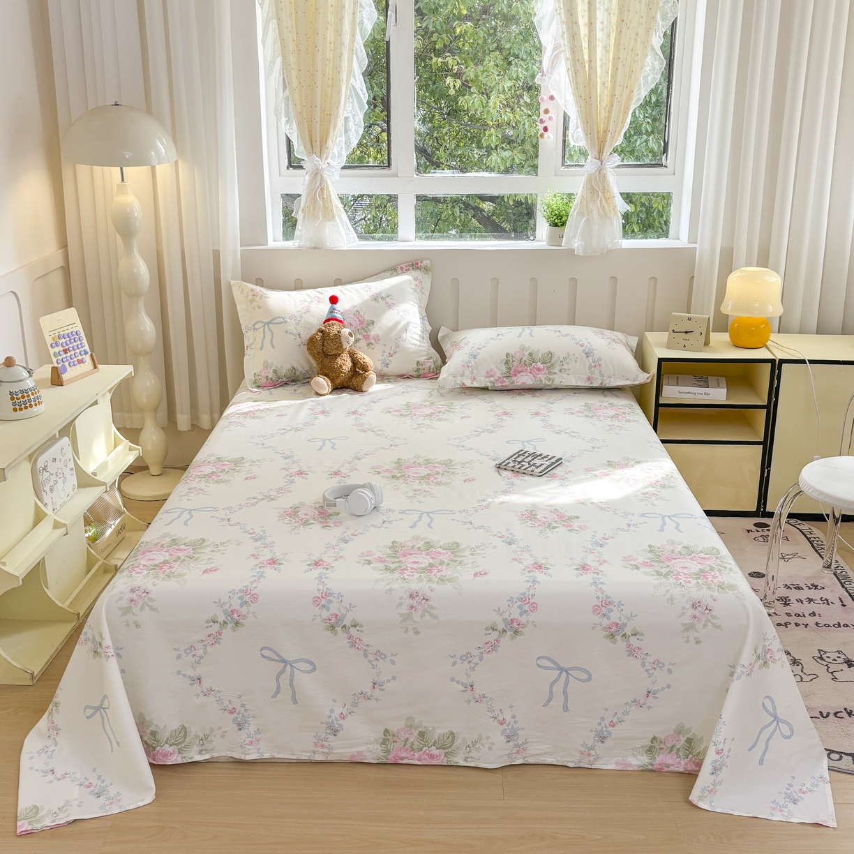 大吉 2025新款亲肤舒适全棉纯棉喷气小清新印花系列单床单床单单件单品床单 童话