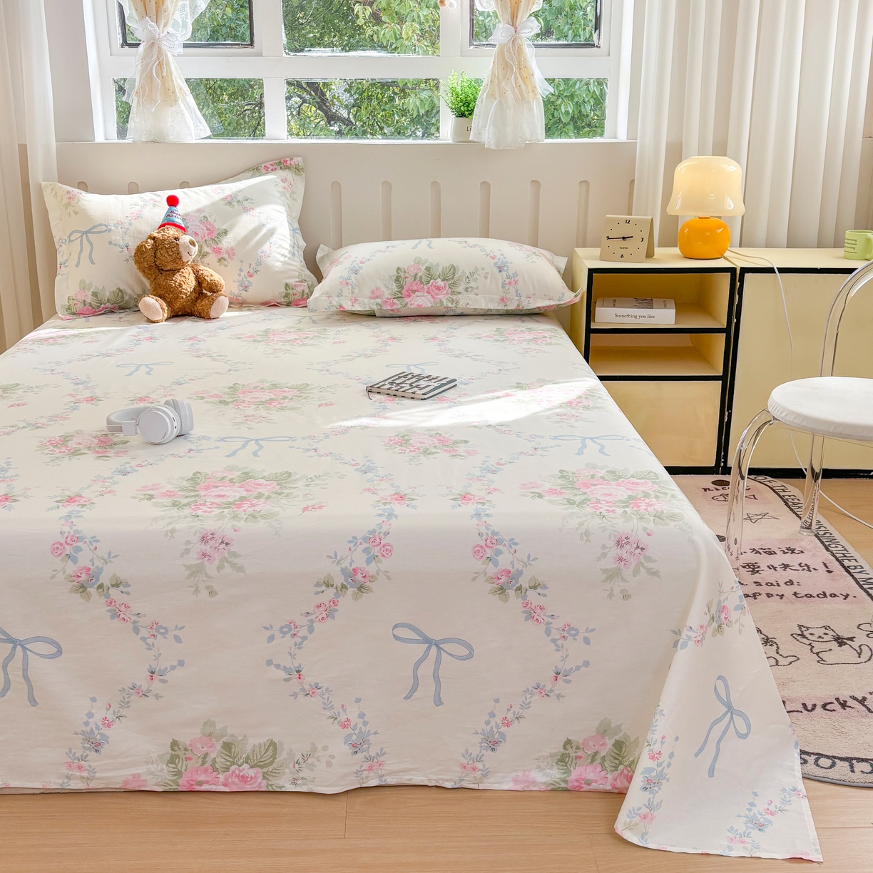 91家纺网 家纺一手货源 找家纺 大吉 2025新款亲肤舒适全棉纯棉喷气小清新印花系列单床单床单单件单品床单 童话