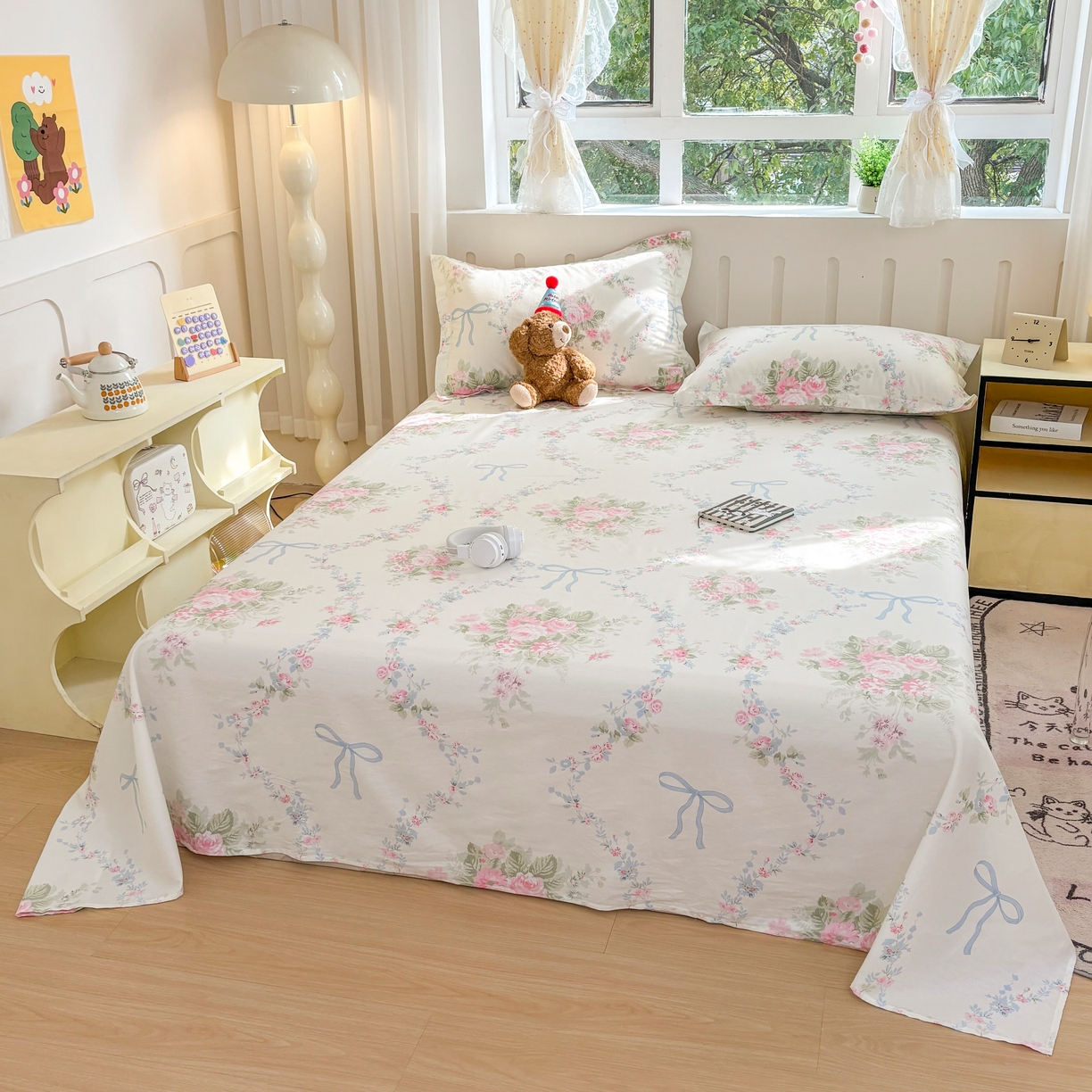 91家纺网 家纺一手货源 找家纺 大吉 2025新款亲肤舒适全棉纯棉喷气小清新印花系列单床单床单单件单品床单 童话