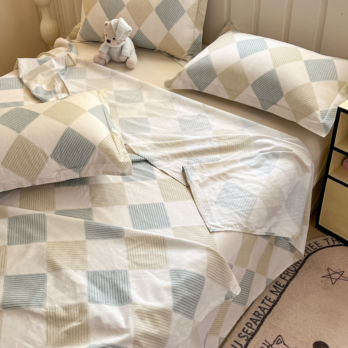 91家纺网 家纺一手货源 找家纺 大吉 2025新款亲肤舒适全棉纯棉喷气小清新印花系列单床单床单单件单品床单 向往