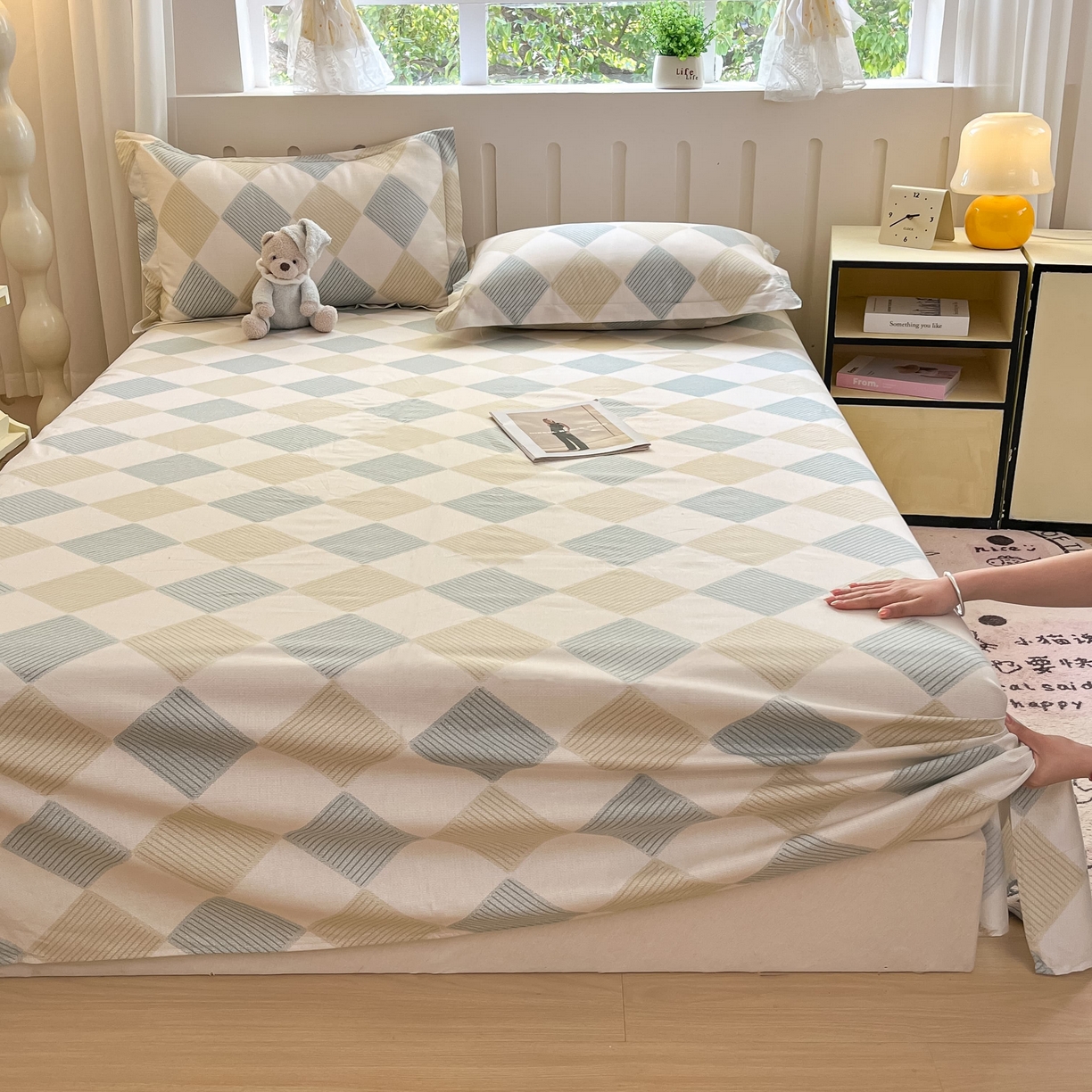 91家纺网 家纺一手货源 找家纺 大吉 2025新款亲肤舒适全棉纯棉喷气小清新印花系列单床单床单单件单品床单 向往