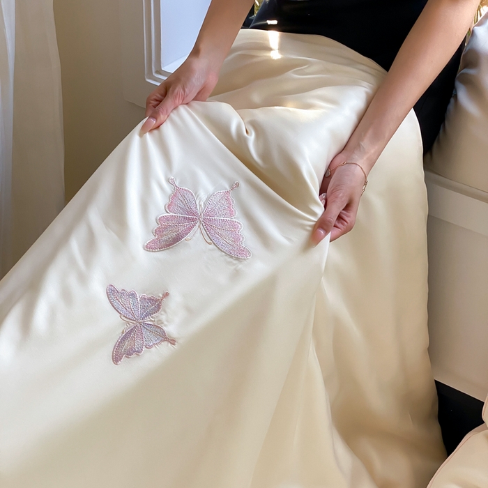 91家纺网 家纺一手货源 找家纺 云栖家居 2025兰精天丝四件套-蝶漫 漫蝶-粉