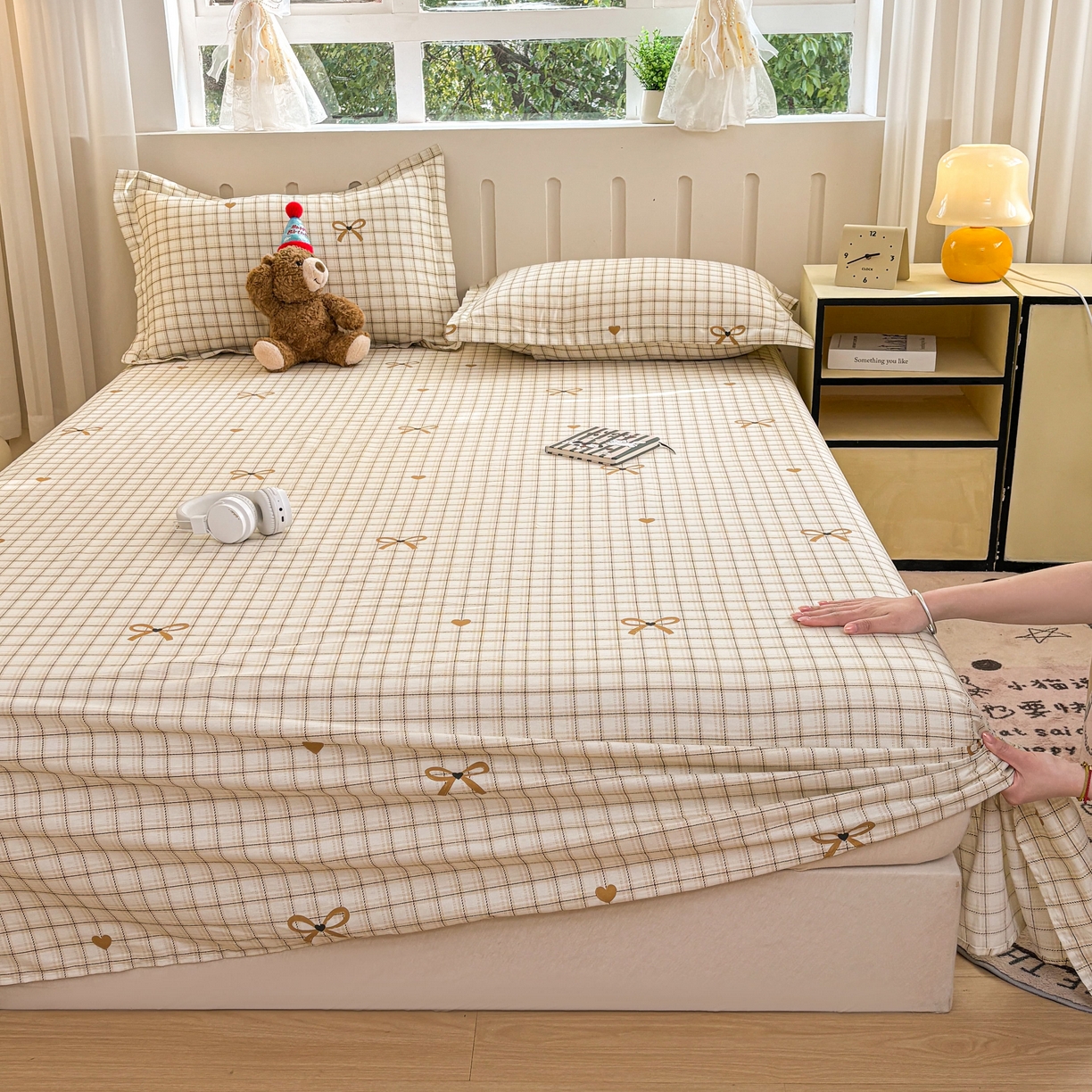 91家纺网 家纺一手货源 找家纺 大吉 2025新款亲肤舒适全棉纯棉喷气小清新印花系列单床单床单单件单品床单 小欢喜