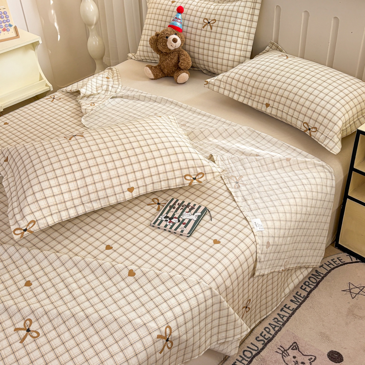 91家纺网 家纺一手货源 找家纺 大吉 2025新款亲肤舒适全棉纯棉喷气小清新印花系列单床单床单单件单品床单 小欢喜