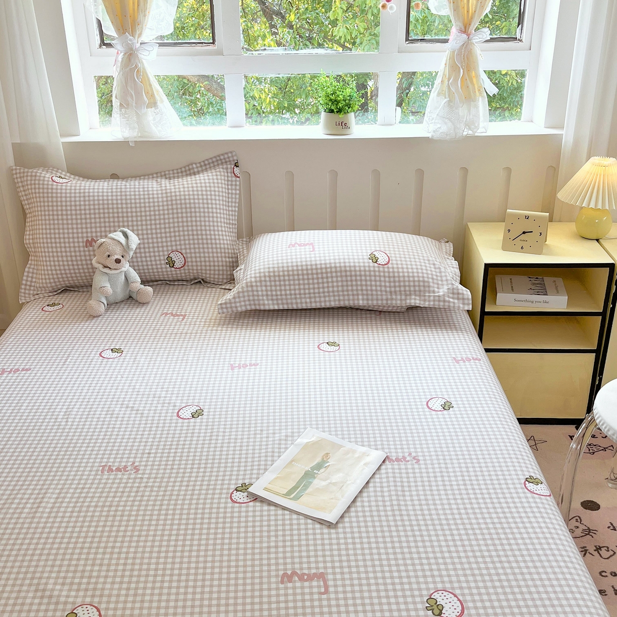 91家纺网 家纺一手货源 找家纺 大吉 2025新款亲肤舒适全棉纯棉喷气小清新印花系列单床单床单单件单品床单 小莓好