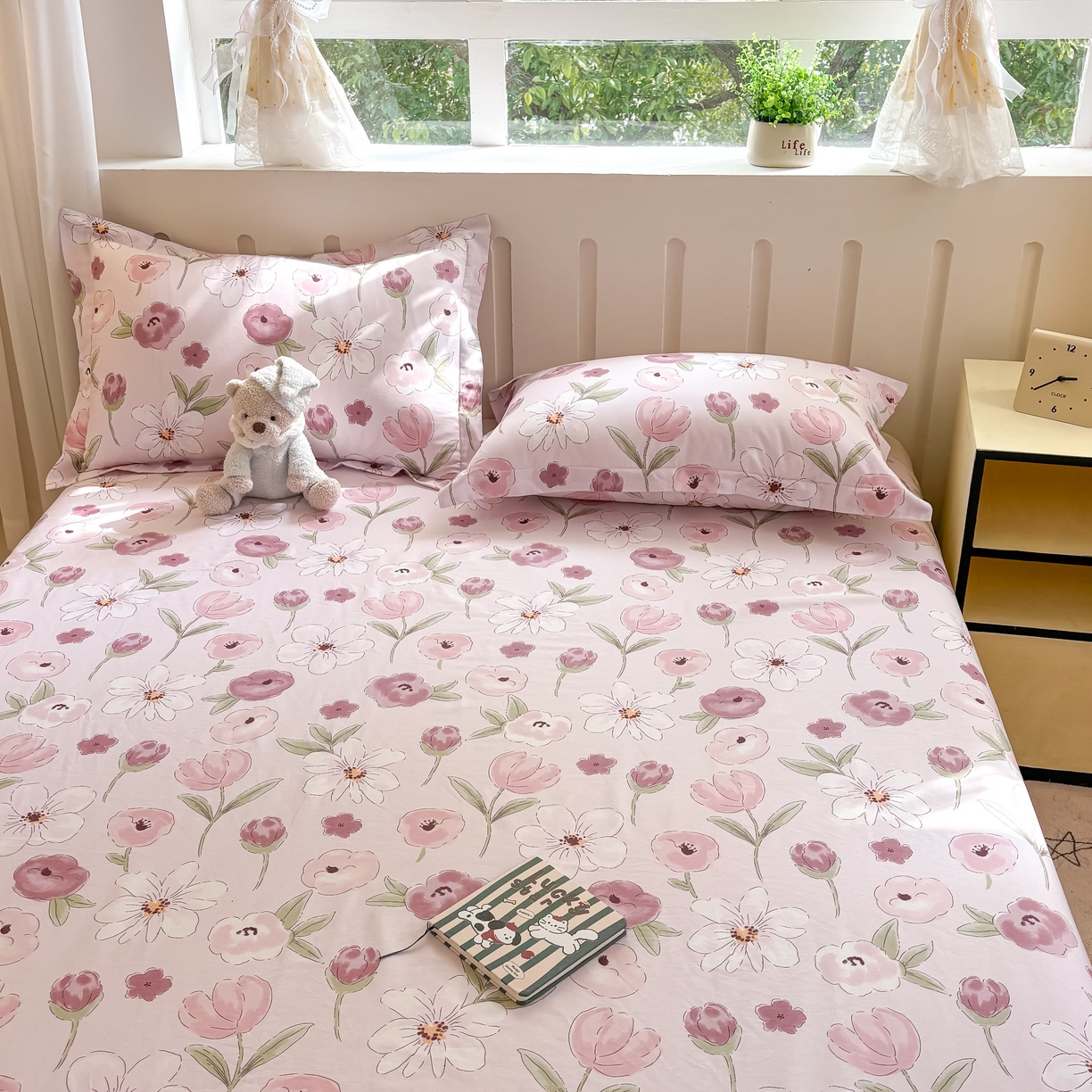 91家纺网 家纺一手货源 找家纺 大吉 2025新款亲肤舒适全棉纯棉喷气小清新印花系列单床单床单单件单品床单 幸福时光