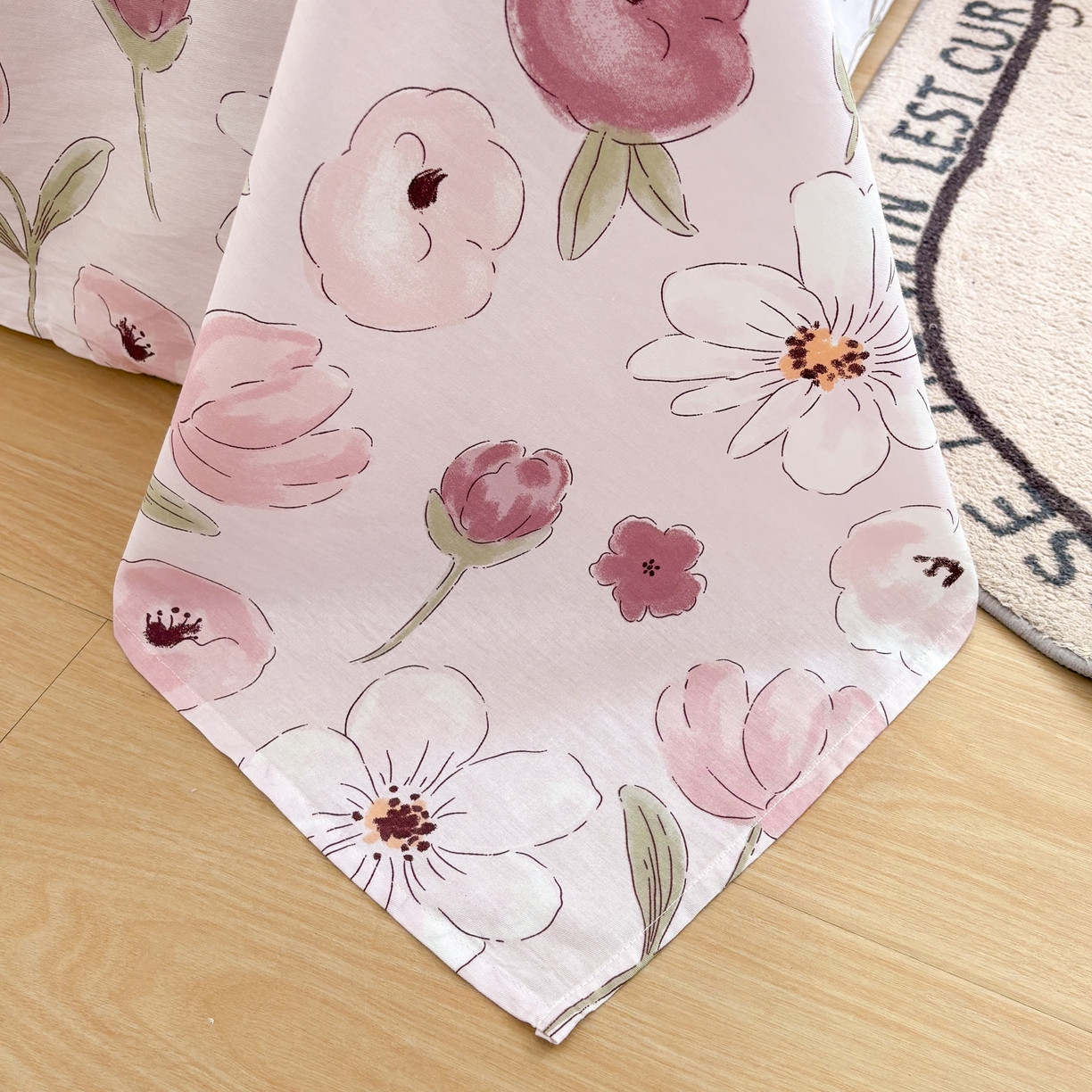 91家纺网 家纺一手货源 找家纺 大吉 2025新款亲肤舒适全棉纯棉喷气小清新印花系列单床单床单单件单品床单 幸福时光