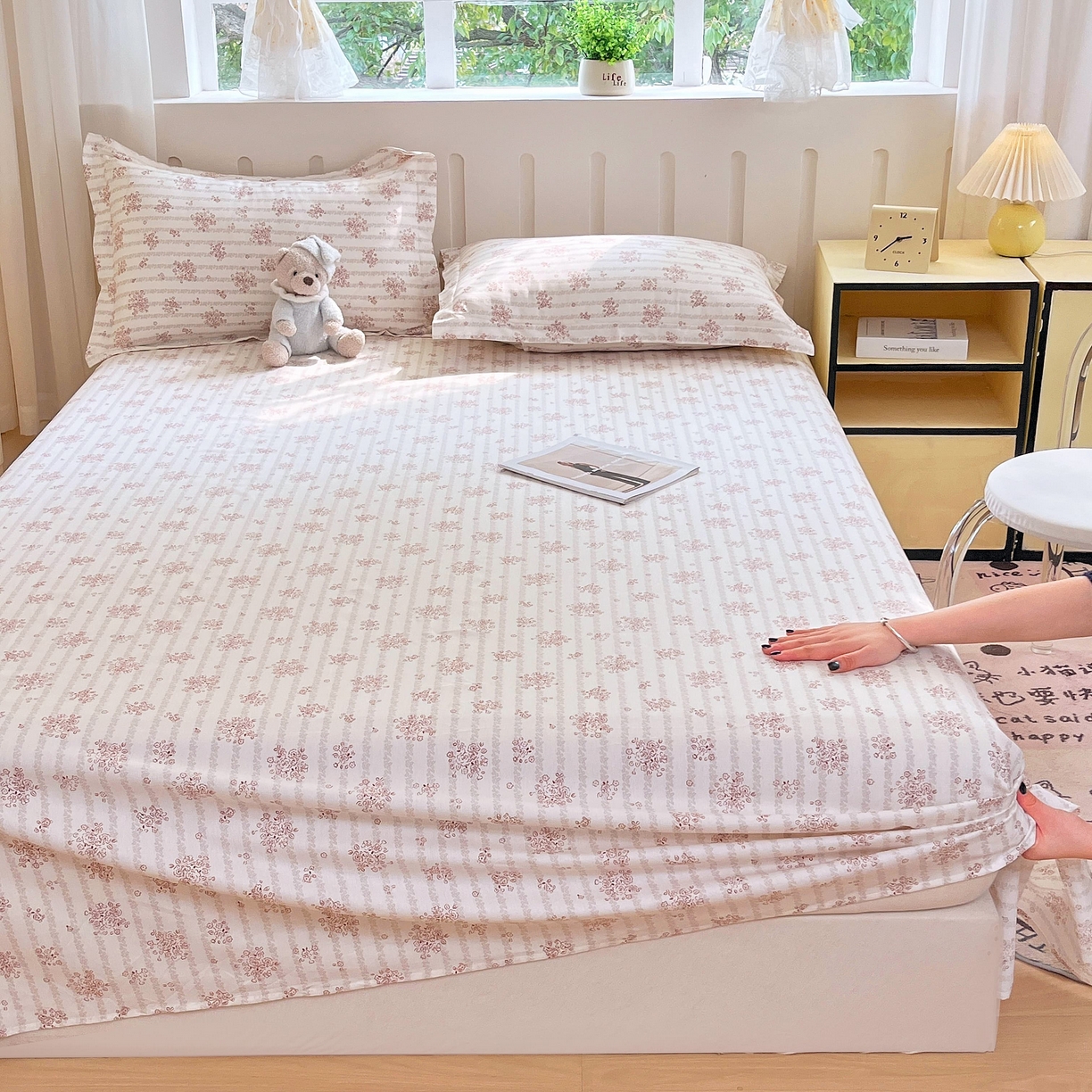 91家纺网 家纺一手货源 找家纺 大吉 2025新款亲肤舒适全棉纯棉喷气小清新印花系列单床单床单单件单品床单 樱珞