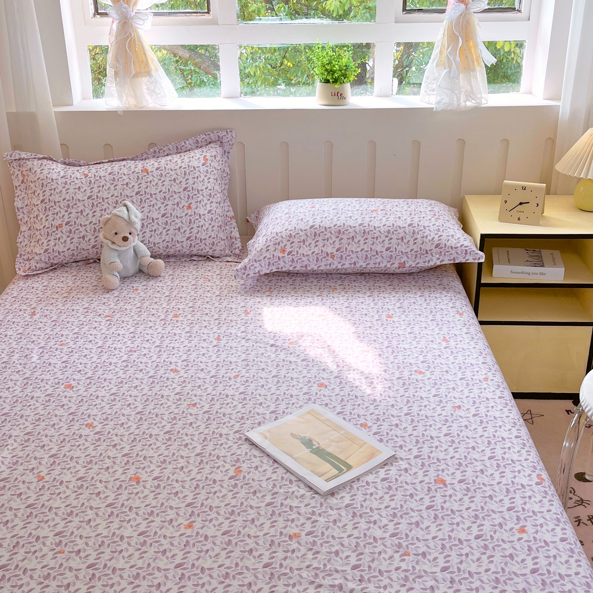 91家纺网 家纺一手货源 找家纺 大吉 2025新款亲肤舒适全棉纯棉喷气小清新印花系列单床单床单单件单品床单 紫薰