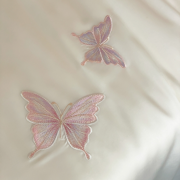 91家纺网 家纺一手货源 找家纺 云栖家居 2025兰精天丝四件套-蝶漫 漫蝶-蓝