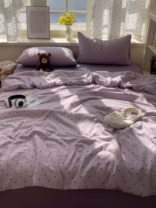 91家纺网 家纺一手货源 找家纺 繁花家居 2025新款AA版水洗棉超软夏被直播热款 紫蝶之梦