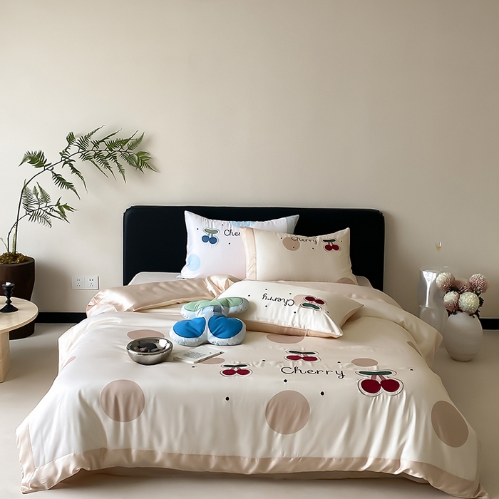 MIU缪家居 2025新款60支兰精天丝四件套-啵啵乐 啵啵乐-奶茶色