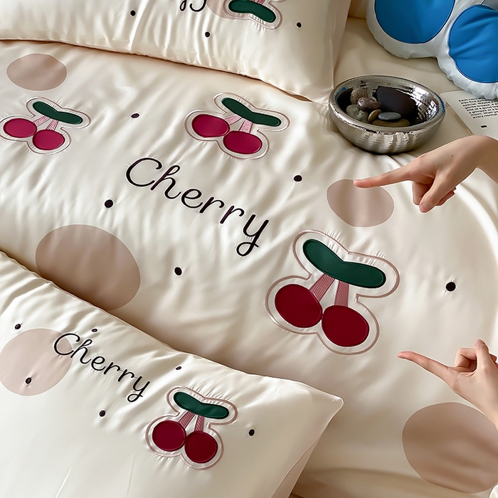 91家纺网 家纺一手货源 找家纺 MIU缪家居 2025新款60支兰精天丝四件套-啵啵乐 啵啵乐-奶茶色