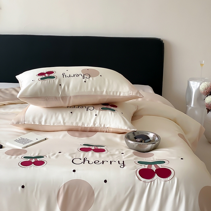 91家纺网 家纺一手货源 找家纺 MIU缪家居 2025新款60支兰精天丝四件套-啵啵乐 啵啵乐-奶茶色