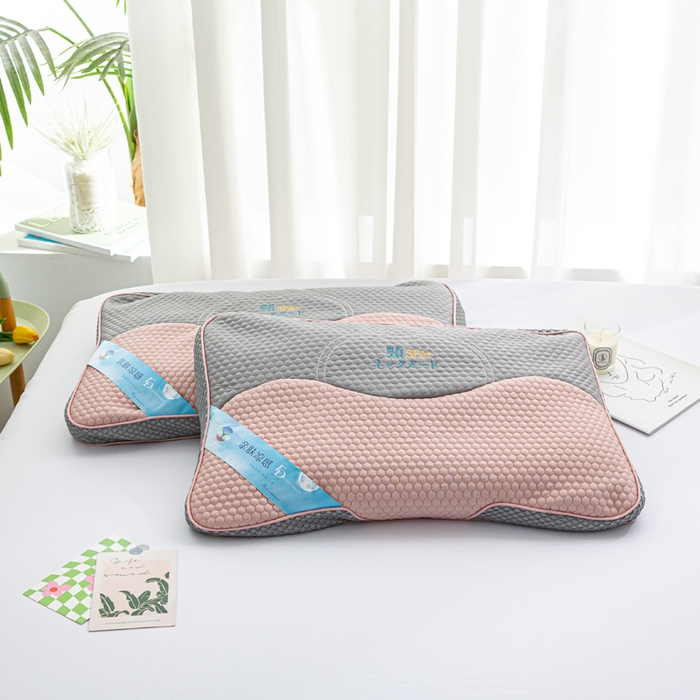 91家纺网 家纺一手货源 找家纺 萌番宝 2025新款立体冰豆豆荞麦护颈SPA枕枕头枕芯 冰豆豆粉色 35x52x8cm/只