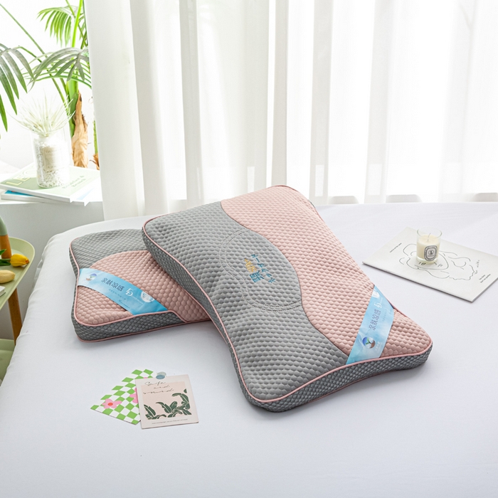 91家纺网 家纺一手货源 找家纺 萌番宝 2025新款立体冰豆豆荞麦护颈SPA枕枕头枕芯 冰豆豆粉色 35x52x8cm/只