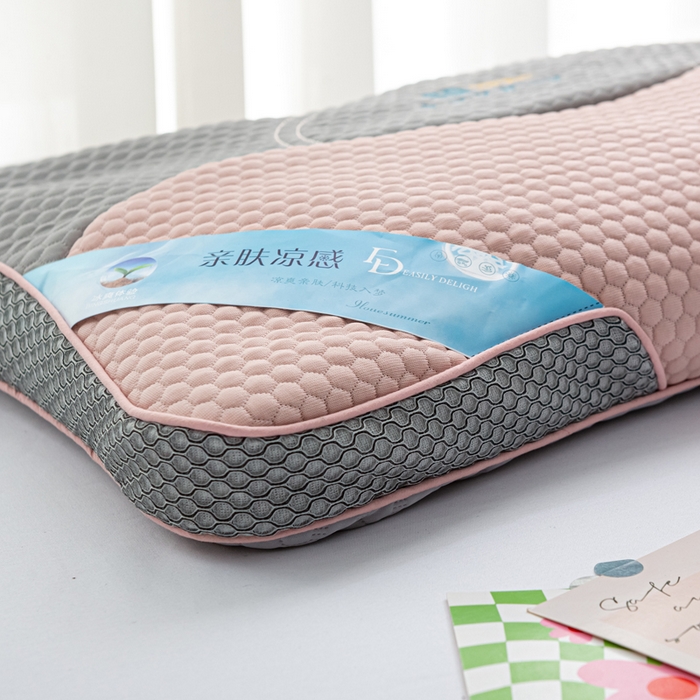 91家纺网 家纺一手货源 找家纺 萌番宝 2025新款立体冰豆豆荞麦护颈SPA枕枕头枕芯 冰豆豆粉色 35x52x8cm/只