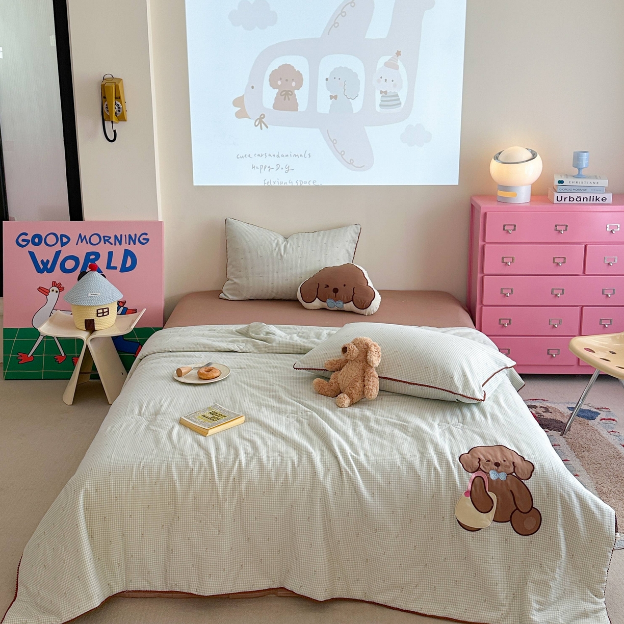 91家纺网 家纺一手货源 找家纺 觅糖家纺 2025春夏新款全棉双层纱夏被夏凉被空调被 背包熊