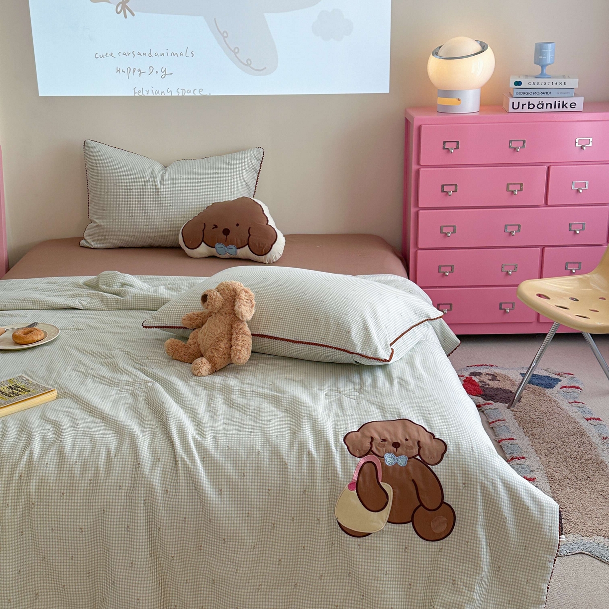 91家纺网 家纺一手货源 找家纺 觅糖家纺 2025春夏新款全棉双层纱夏被夏凉被空调被 背包熊