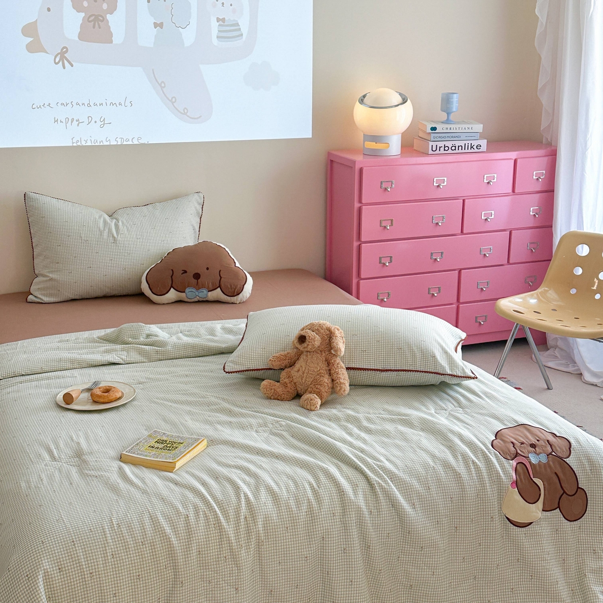 91家纺网 家纺一手货源 找家纺 觅糖家纺 2025春夏新款全棉双层纱夏被夏凉被空调被 背包熊