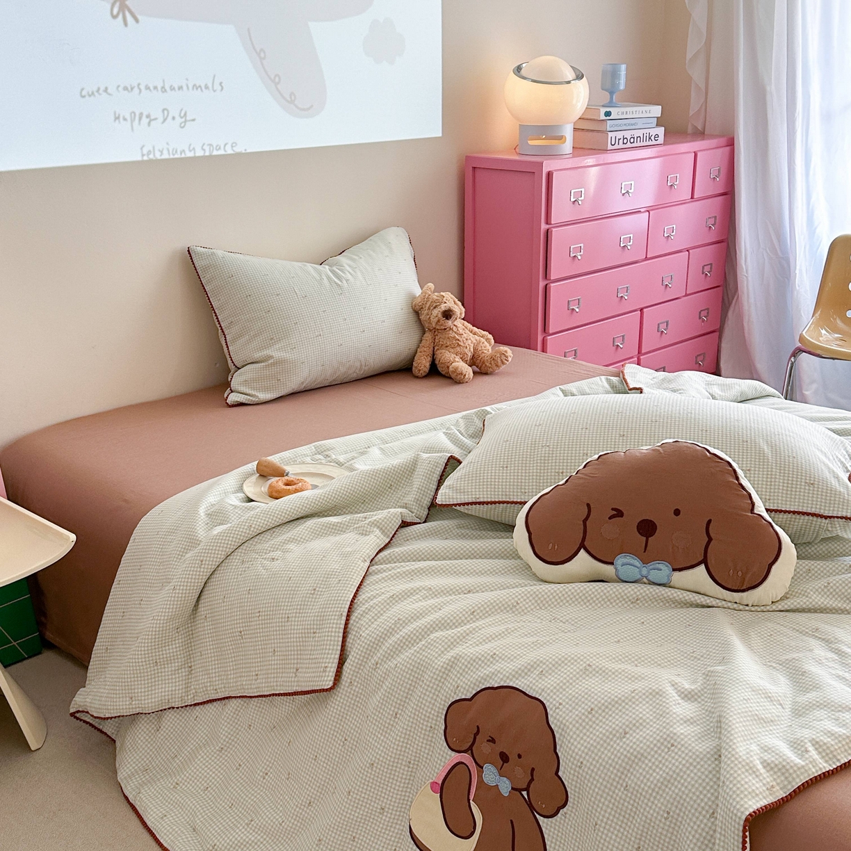 91家纺网 家纺一手货源 找家纺 觅糖家纺 2025春夏新款全棉双层纱夏被夏凉被空调被 背包熊