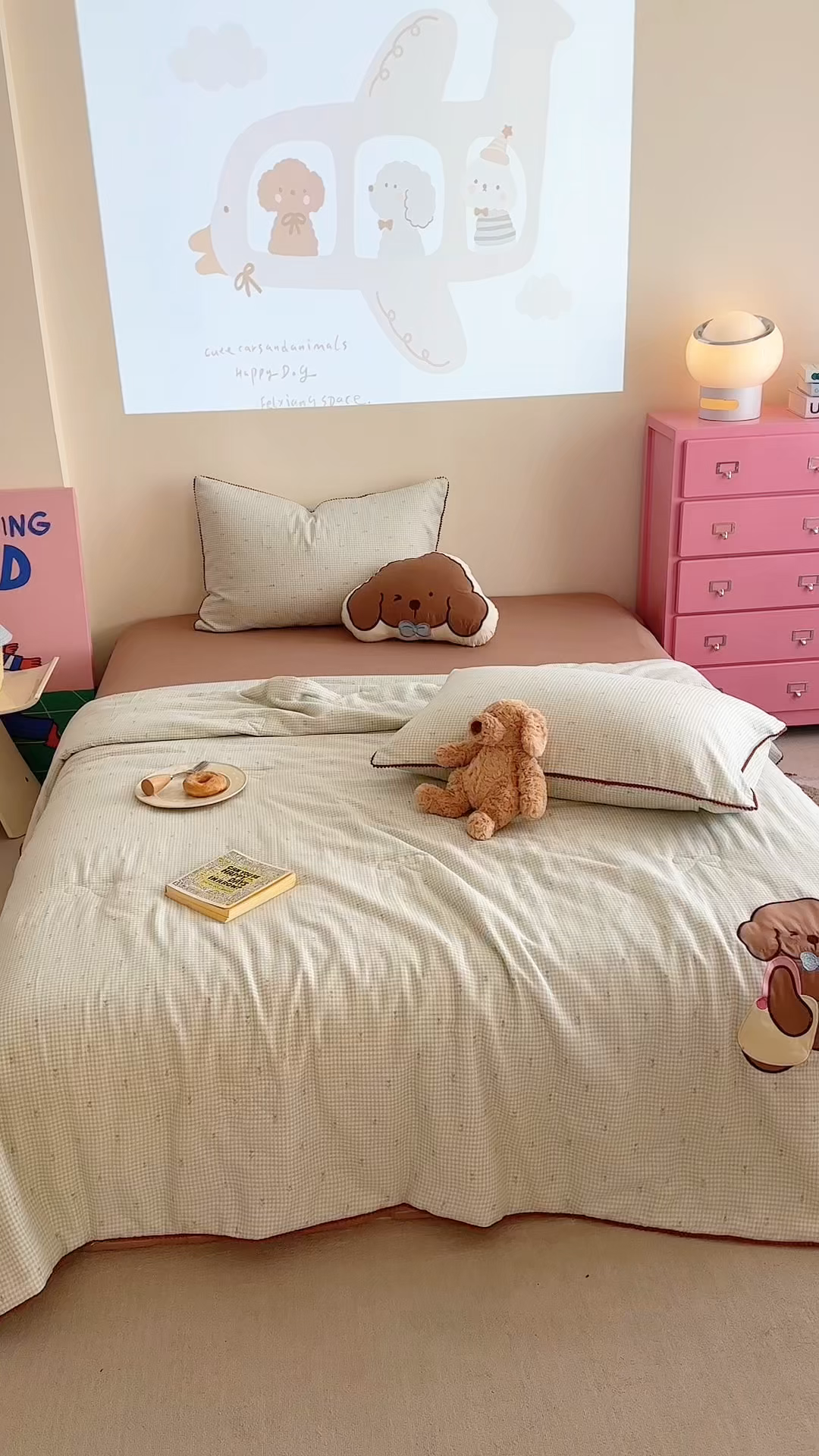 91家纺网 家纺一手货源 找家纺 觅糖家纺 2025春夏新款全棉双层纱夏被夏凉被空调被 背包熊