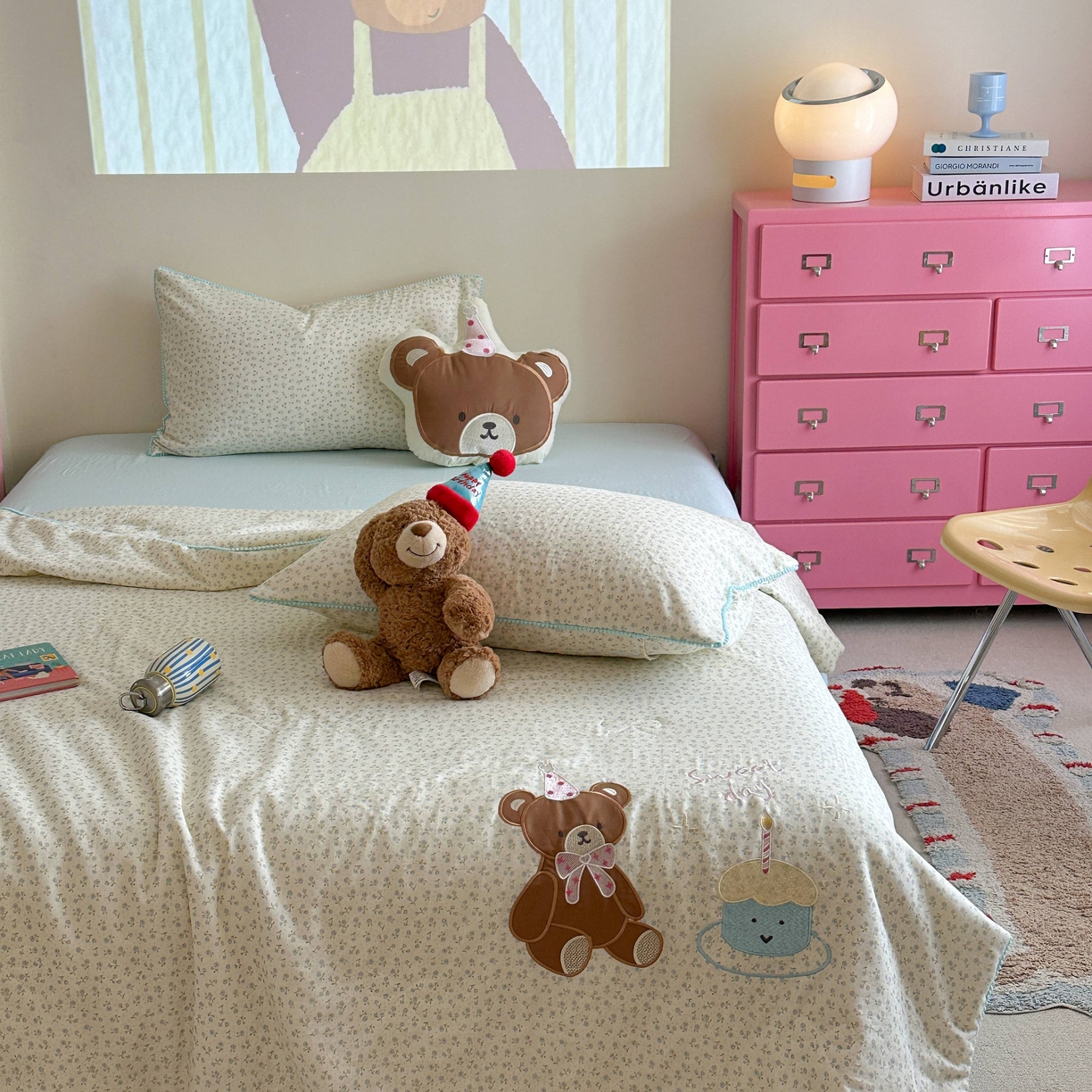 91家纺网 家纺一手货源 找家纺 觅糖家纺 2025春夏新款全棉双层纱夏被夏凉被空调被 蛋糕熊