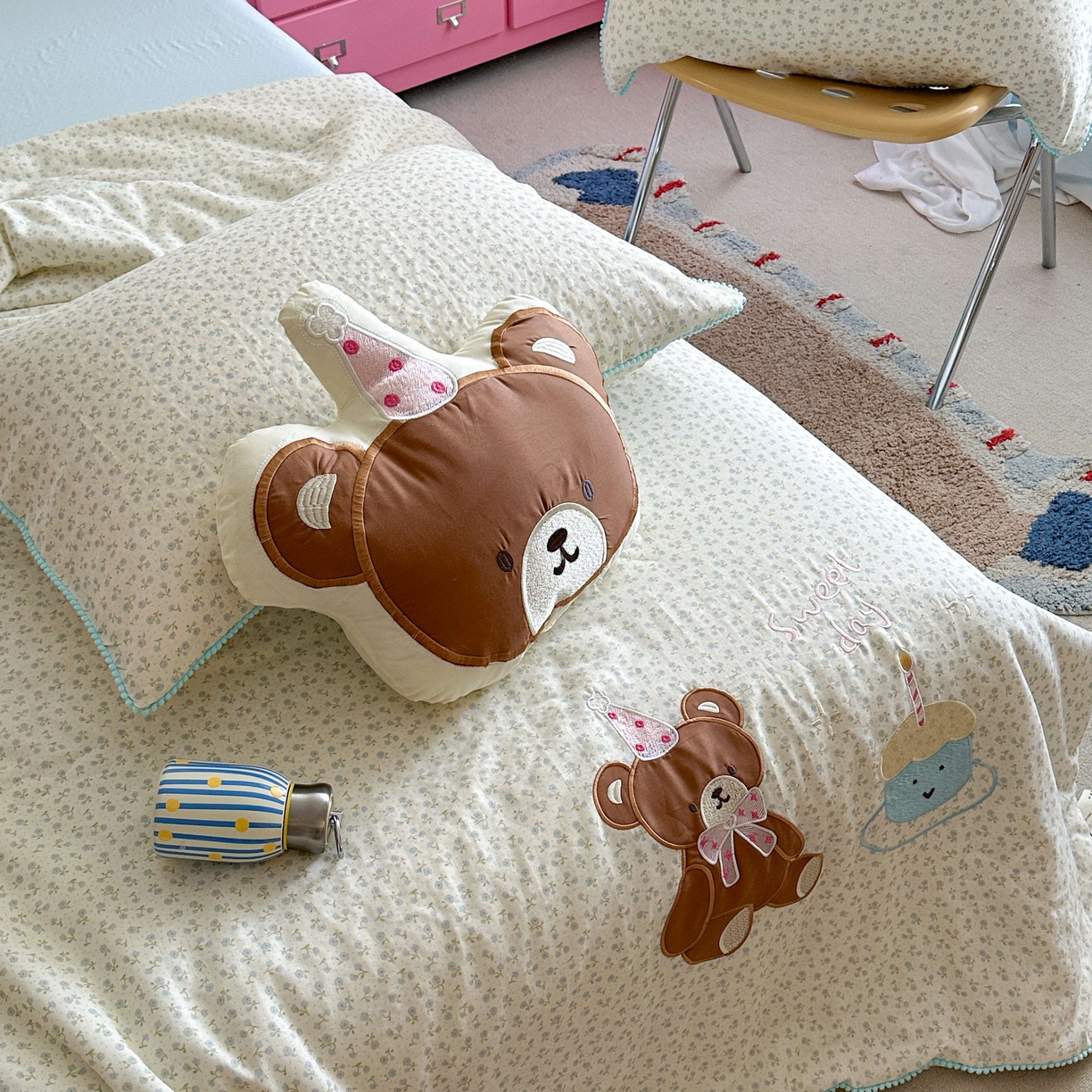 91家纺网 家纺一手货源 找家纺 觅糖家纺 2025春夏新款全棉双层纱夏被夏凉被空调被 蛋糕熊