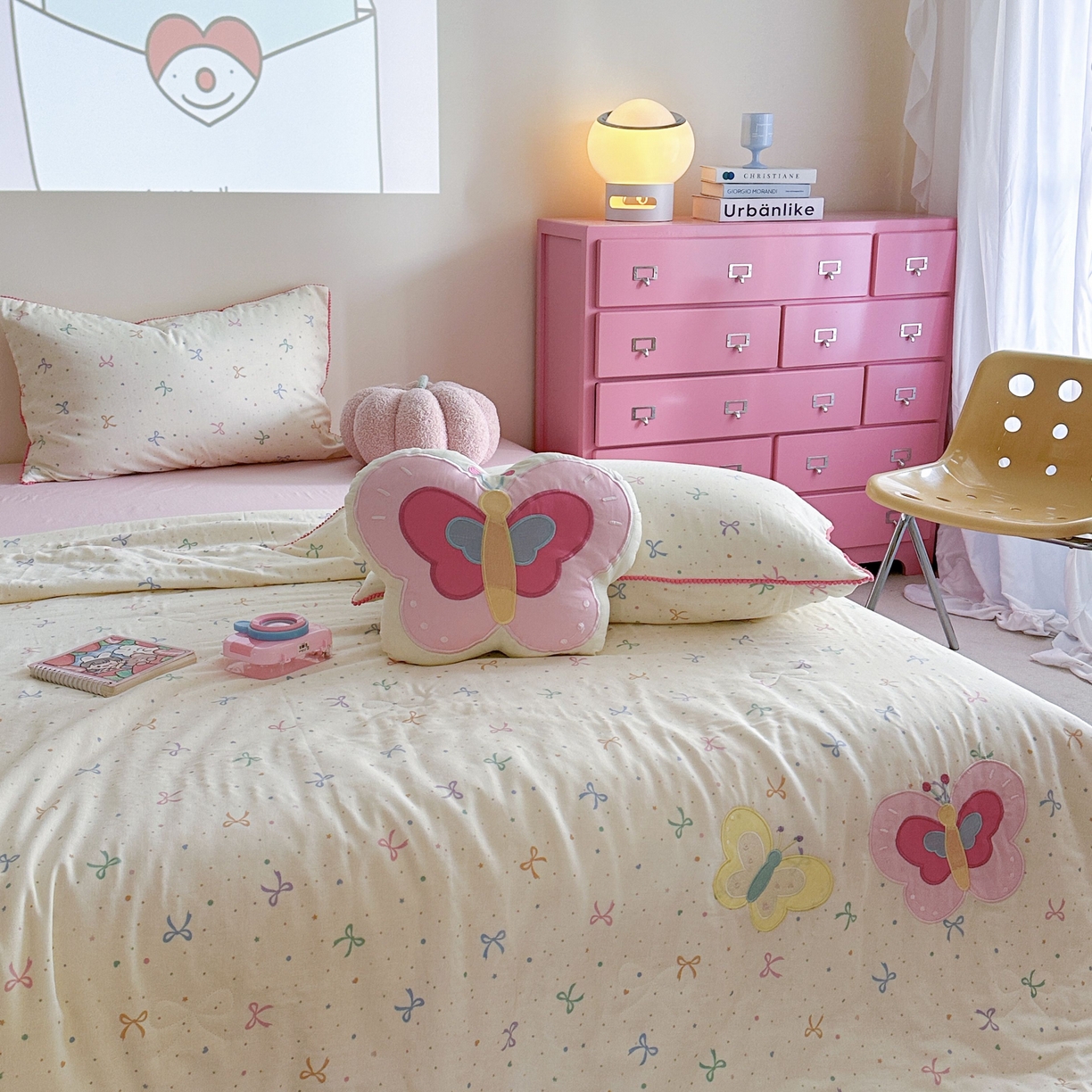 91家纺网 家纺一手货源 找家纺 觅糖家纺 2025春夏新款全棉双层纱夏被夏凉被空调被 蝴蝶日记