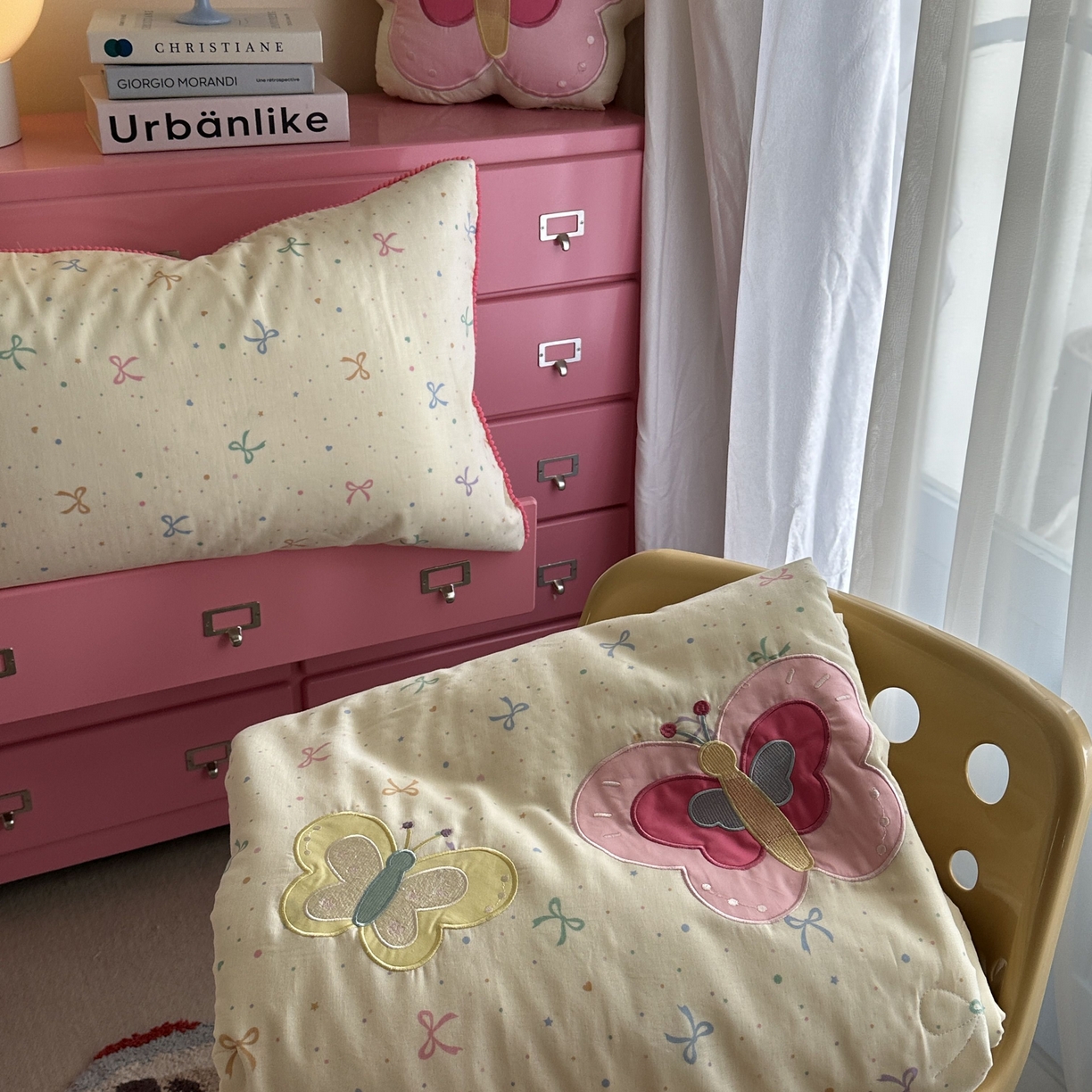 91家纺网 家纺一手货源 找家纺 觅糖家纺 2025春夏新款全棉双层纱夏被夏凉被空调被 蝴蝶日记