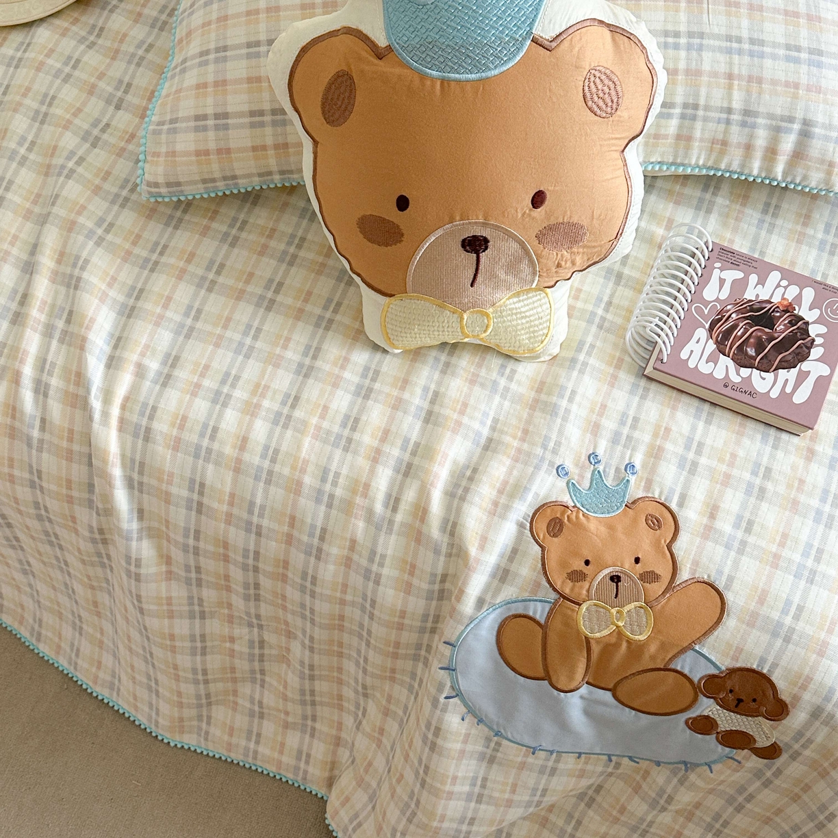 91家纺网 家纺一手货源 找家纺 觅糖家纺 2025春夏新款全棉双层纱夏被夏凉被空调被 伙伴熊