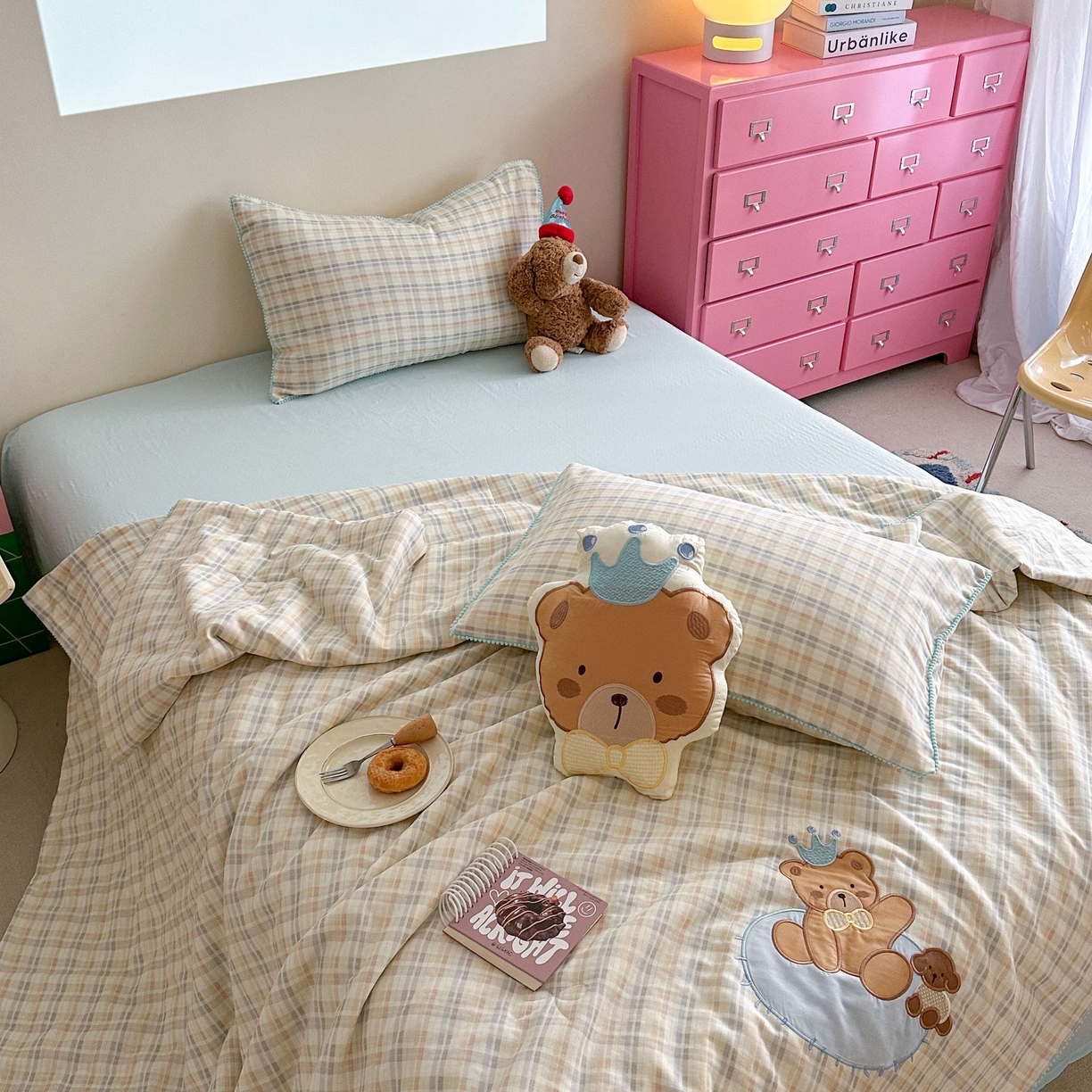 91家纺网 家纺一手货源 找家纺 觅糖家纺 2025春夏新款全棉双层纱夏被夏凉被空调被 伙伴熊