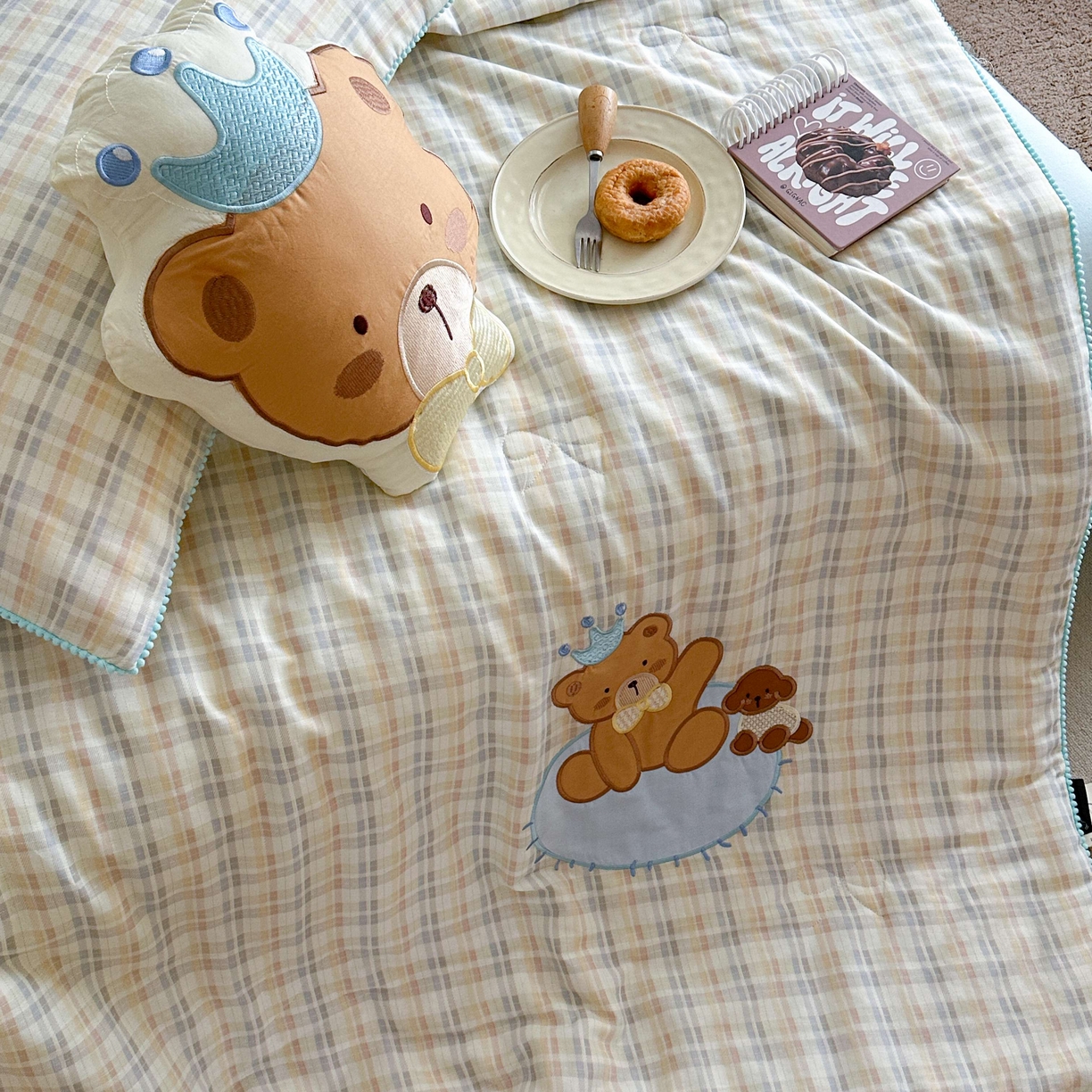 91家纺网 家纺一手货源 找家纺 觅糖家纺 2025春夏新款全棉双层纱夏被夏凉被空调被 伙伴熊