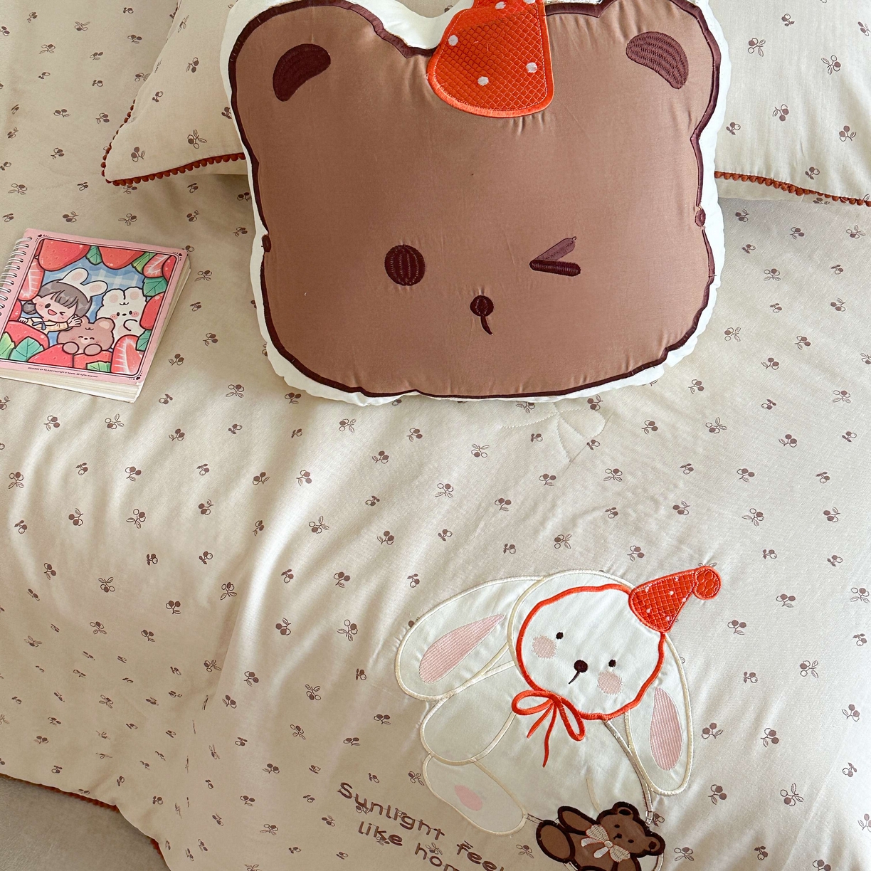 91家纺网 家纺一手货源 找家纺 觅糖家纺 2025春夏新款全棉双层纱夏被夏凉被空调被 礼物小兔