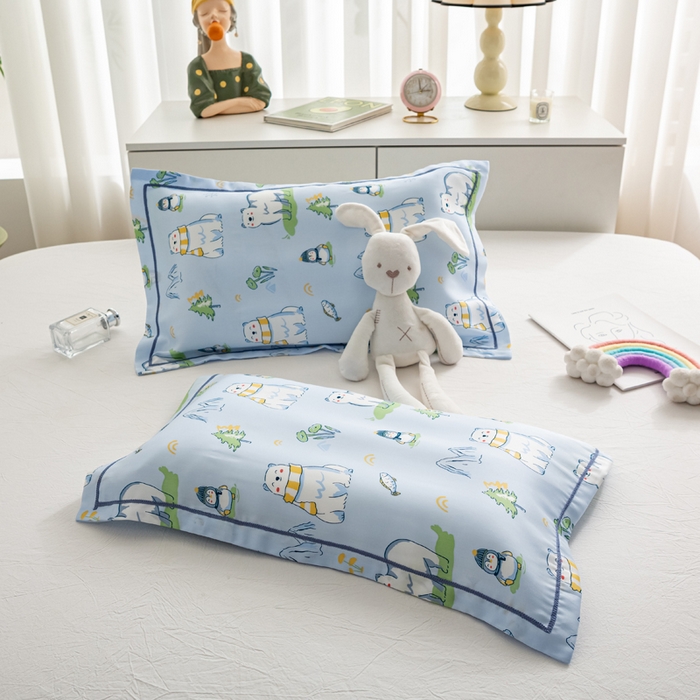 91家纺网 家纺一手货源 找家纺 （总）萌番宝 2025新款A类卡通莱赛尔天丝枕套50支儿童冰丝枕罩乳胶单枕套枕套单件