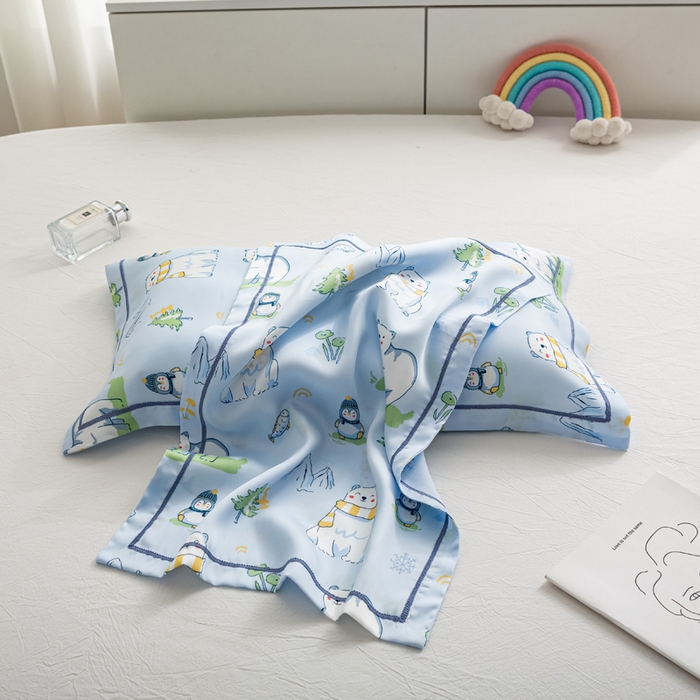 91家纺网 家纺一手货源 找家纺 （总）萌番宝 2025新款A类卡通莱赛尔天丝枕套50支儿童冰丝枕罩乳胶单枕套枕套单件