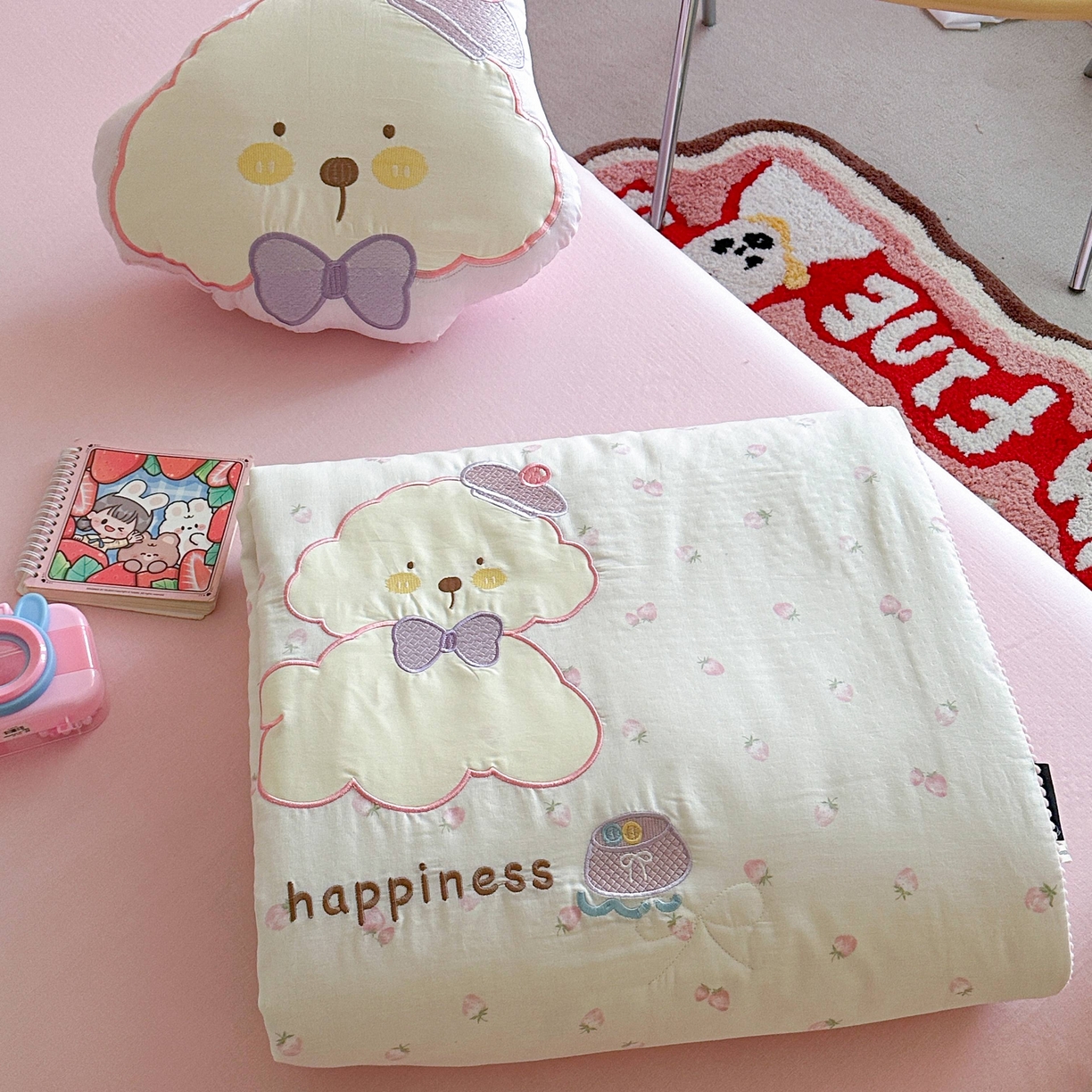 觅糖家纺 2025春夏新款全棉双层纱夏被夏凉被空调被 糖果狗