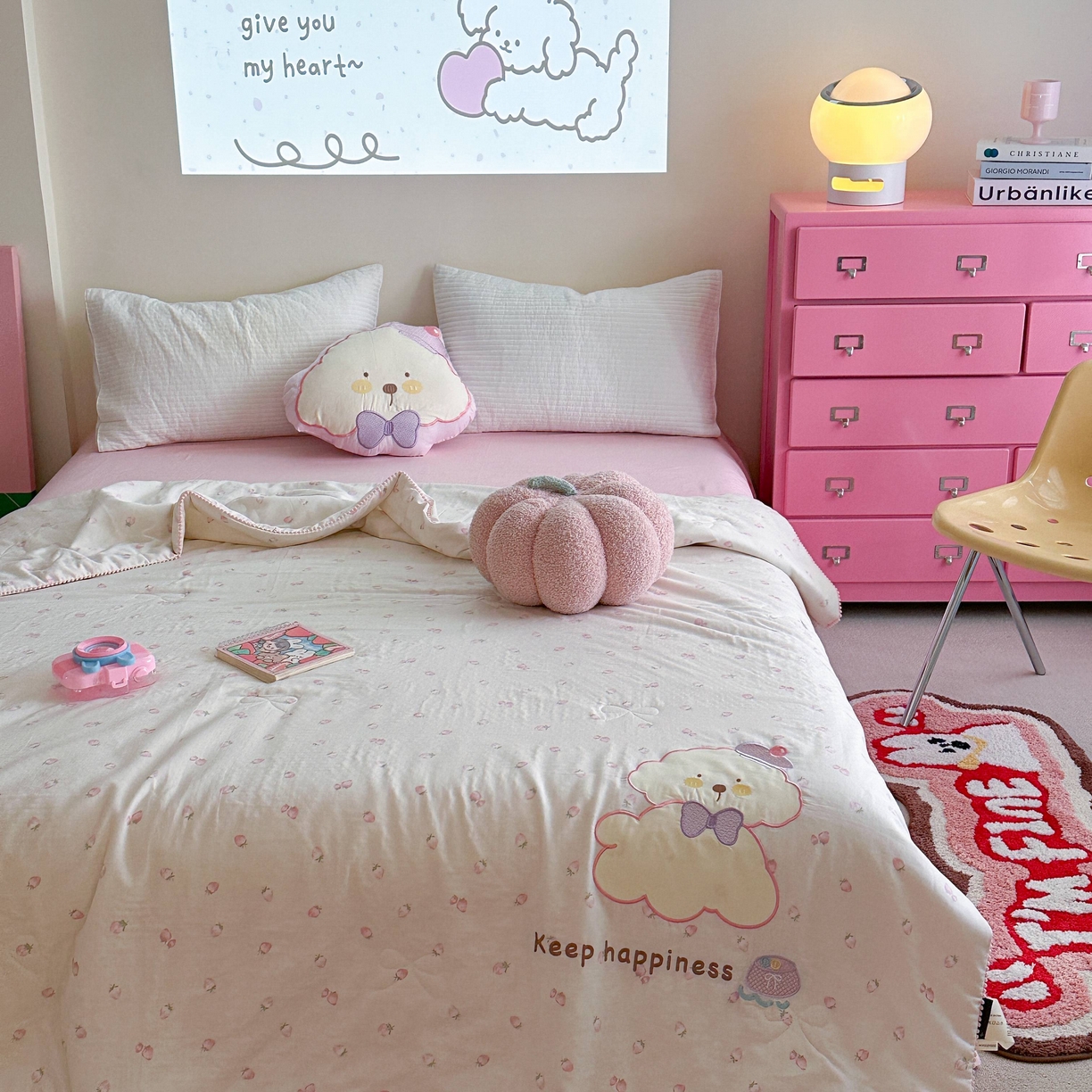 91家纺网 家纺一手货源 找家纺 觅糖家纺 2025春夏新款全棉双层纱夏被夏凉被空调被 糖果狗